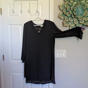 Perfectly Preserved EUC VINTAGE LILLIE RUBIN Organza Overlay Dress, Jeweled | 14